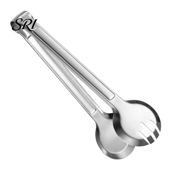 Hollow Design Food Clip Stainless Steel Serving Tongs U-Shaped Non-Slip Kitchen Chuck Oil Draining for BBQ Baking Buffet Cooking