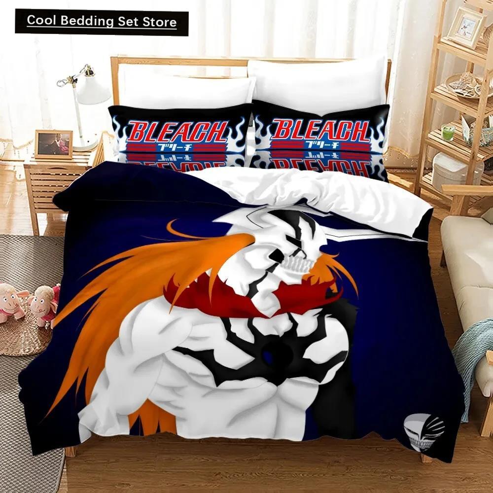 3D Anime Bleach Kurosaki Ichigo Duvet Cover Pillowcase Bedding Set Double Twin Full Queen King Adult Kids Bedclothes Quilt Cover