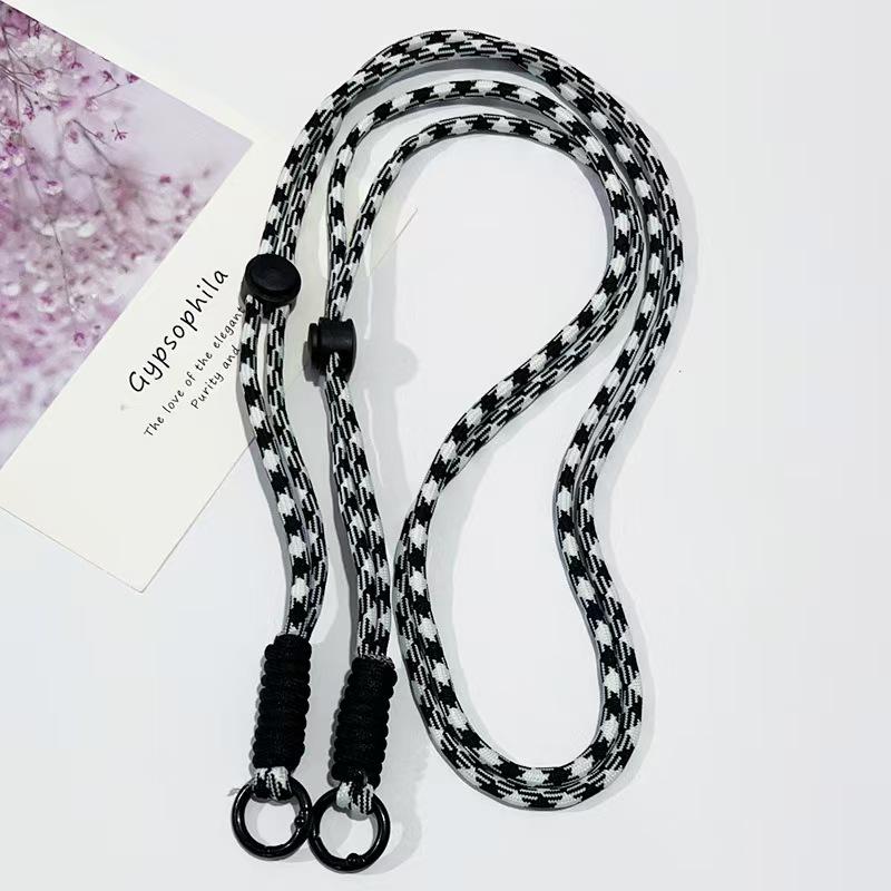 Adjustable Braided Mobile Phone Lanyard with Detachable Crossbody Strap and Shoulder Chain