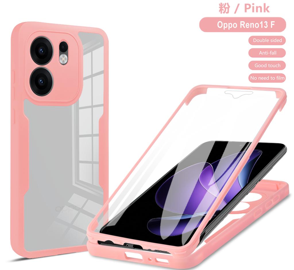 For OPPO Reno13 F 4G 5G 360 Phone Case Full Coverage Protection Screen Protector Camera Lens Bumper Shell Funda