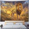 Nordischer Stil Löwenbrüllen Sternenhimmel Wandteppich Traumhafte Tiere Wandbehang für Wohnzimmer Esports-Streamer-Raum Schlafzimmer von Männern Dekoration