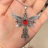 Verstellbare Ketten-Kreuze-Halskette Elegante Kreuze-Halskette mit Dämonenflügel-Anhänger Einzigartiges Halsketten-Accessoire