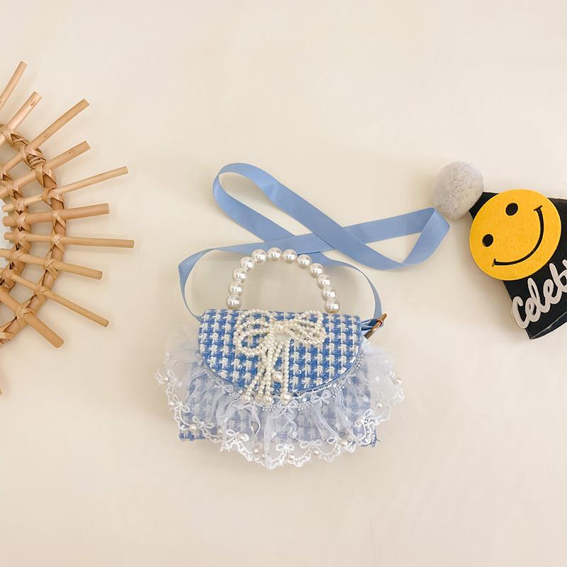 Trendy Korean Style Cute Children's Mini Shoulder Bag With Pearl Elements And Fashionable Design