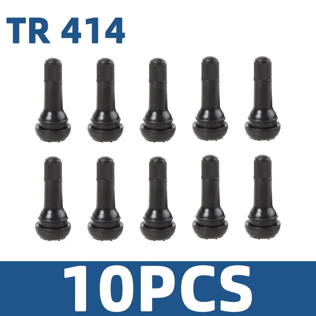 4/8/10/24/50/100PCS TR413 TR414 Tire Valve Stem Rubber Car Motorcycle Wheel Valve Core Replacement Auto Tire Repair Accessories Stem Caps1