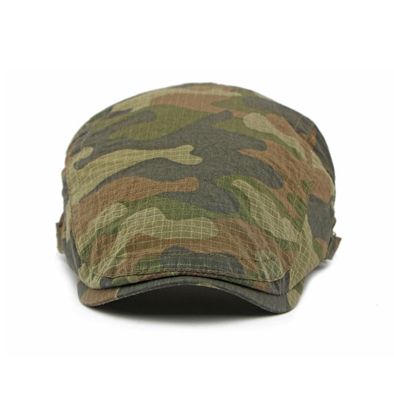 Camouflage Cap Men's Summer Beret British Vintage Sunscreen Quick-Drying Cap Women's Peaked Cap