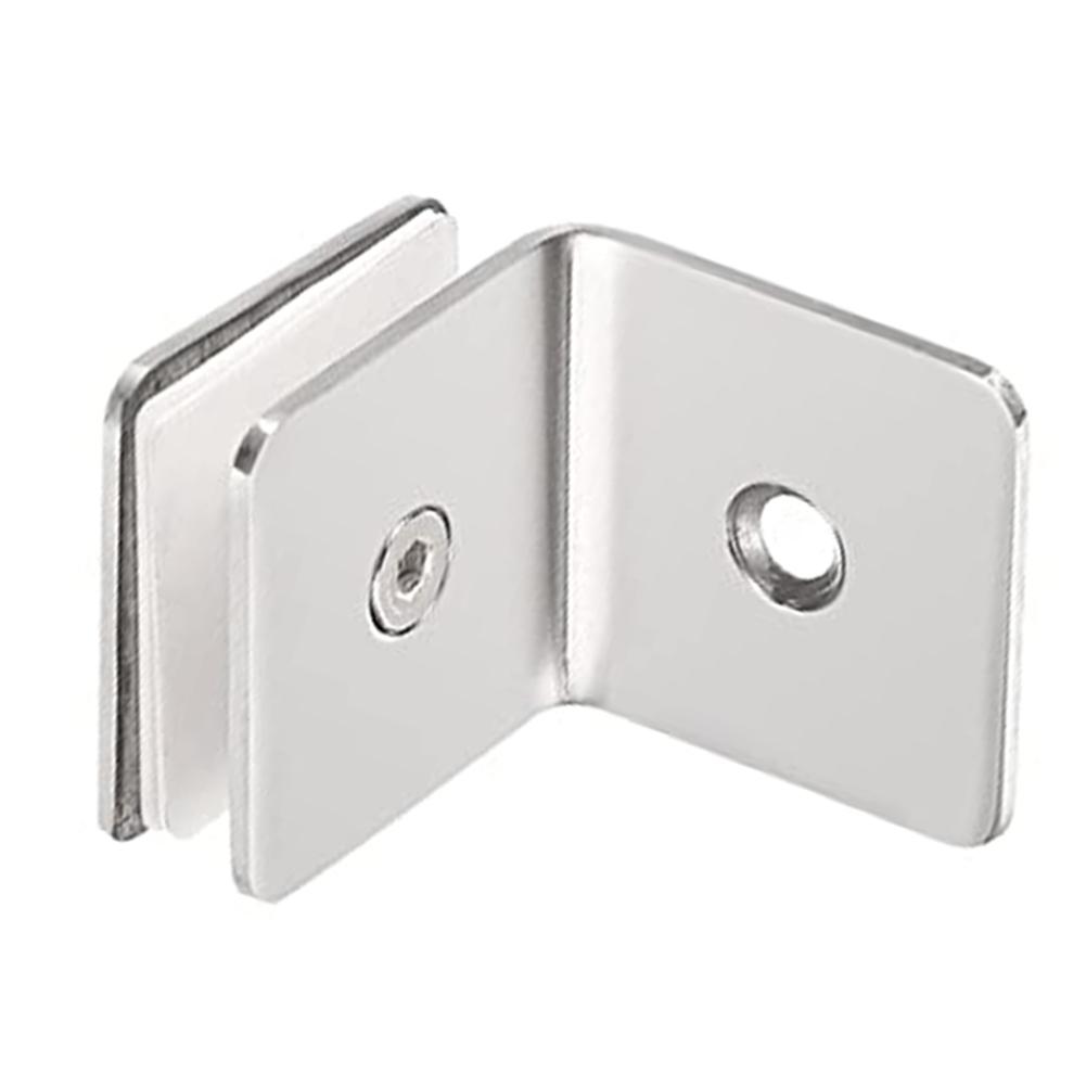 Stainless Steel 90° Glass Fixing Clips Connectors Shower Room Fixed Corner Code Frameless Glass Fixed Bracket Furniture Hardware