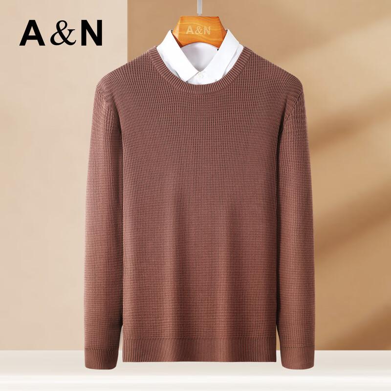 Antonio Men's 100% Long-Staple Cotton Thick Round Neck Sweater