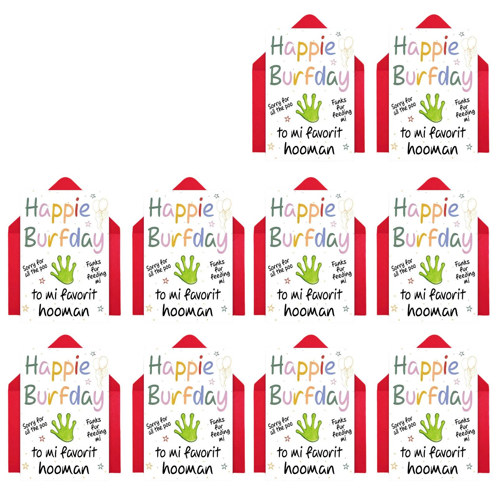 

10 Cartoon Birthday Card Envelopes Set With A Variety Of Creative Birthday Greeting Cards One Size