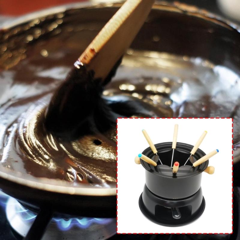 Großvolumige Schokoladen-Fondue-Tasse aus Kohlenstoffstahl für Partys und Veranstaltungen, gleichmäßig erhitzender Schmelzbecher für Käse, Butter