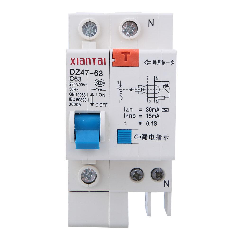 DZ47LE 1p N 230V400V 50Hz 60A 4KA Typ C Prúdový chránič