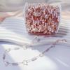 0.5/1 Meter Golden Stainless Steel Beaded Chain Crystal Butterfly Chain Pearl Beaded Chain DIY Necklace Bracelet