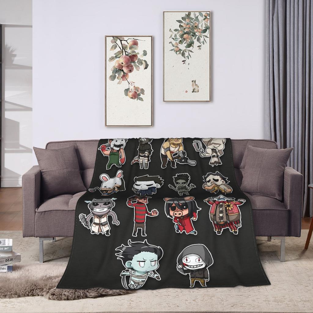 Dead by Daylight Charaktere Kuscheldecke Super Weich Kinder Flugzeug Reise Flanell für Sofa Sessel Mode Sofa Bettbezug