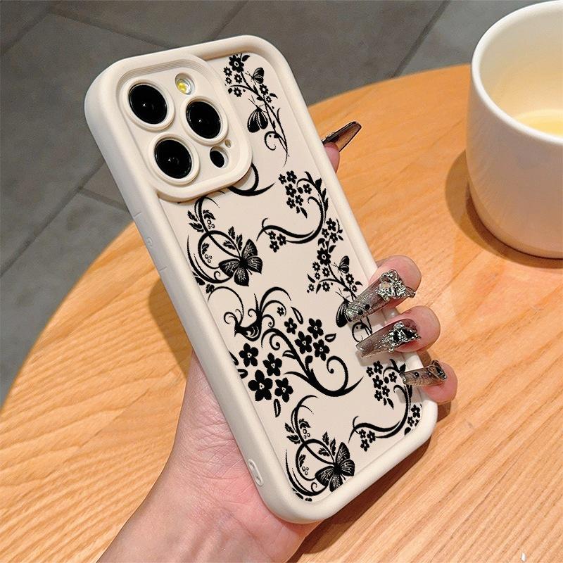 Butterfly Flower Suitable for Apple 13 mobile phone case iphone12promax cover 14/11 soft 15/16 anti-drop XS MAX