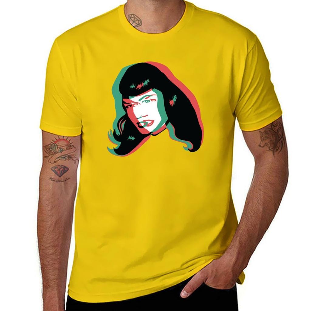 3d Bettie Page Tshirt Tops Vintage Short Sleeve Tee Unisex