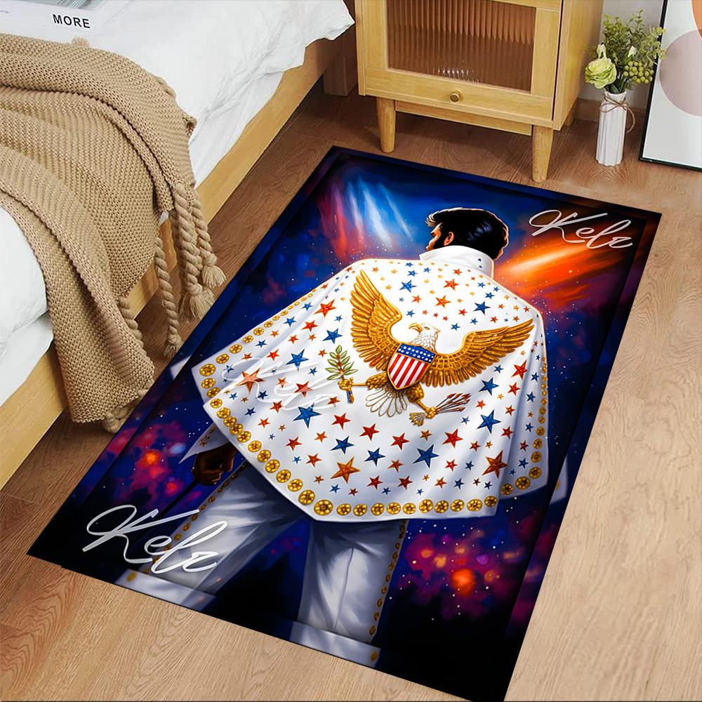 Elvis Presley Fußmatte Geeignet zur Dekoration von Zimmern Arbeitszimmern Wohnzimmern Schlafsälen Rutschfester Teppich Büros Dekorieren Perfektes Geschenk für Frauen/Männer