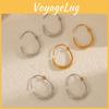 Minimalistische Roestvrijstalen Geometrische Hoepeloorbellen Voor Dames Met 18k Gouden Plating