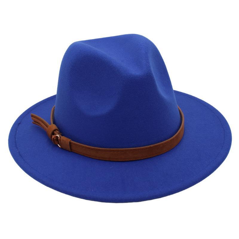 Gentleman'S Top Hat Vintage Jazz Hat Men'S And Women'S Elegant Felt Hat Belt Buckle Tweed Hat Light Luxury