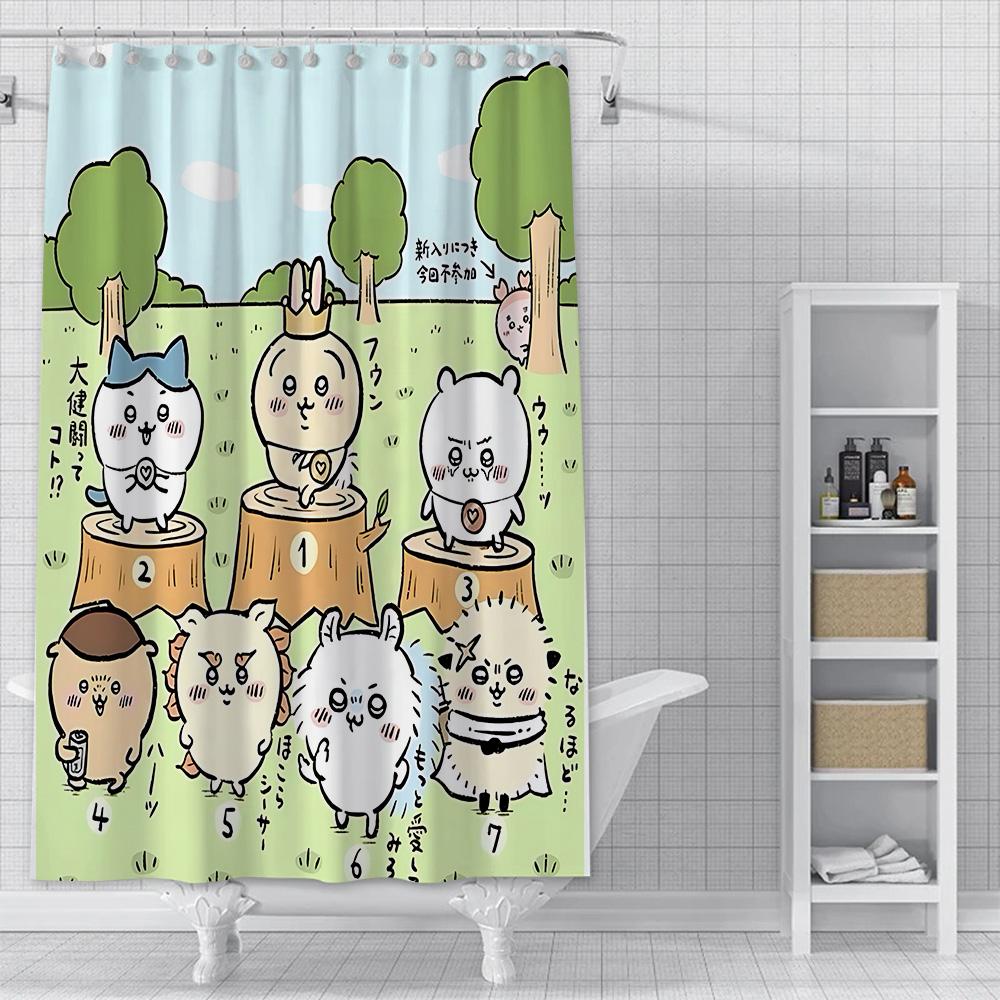 Shower Amine Chiikawas Curtain Waterproof Polyester Fabric Paint Colorful Bath Curtains Home Bathroom Decor Curtain With Hook