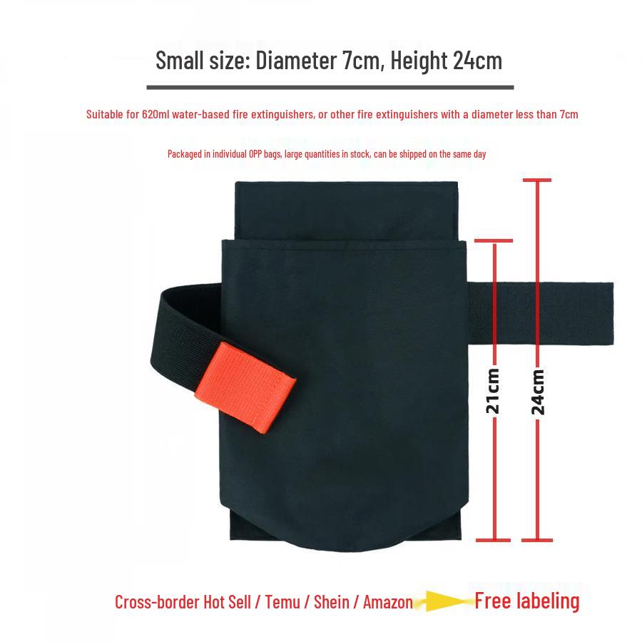 Universal Car Fire Extinguisher Storage Bag with Velcro Bracket for Trunk