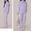 Yes Family Cotton Gauze Long Faux Layered Double Gauze Pajamas with Size Lavender Women's 100% Pajamas, Sleeves, Pants, Fall/Winter, M,