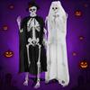Halloween Bride & Groom Skeleton Set – 1 Pair Life-Size 65" Posable Skeletons with Movable Joints, Yard Decor