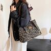 Nowa Moda Wszechstronna Torba na Ramię z Panterką Torba Damska Wysoka Tekstura Duża Pojemność Torba Shopper