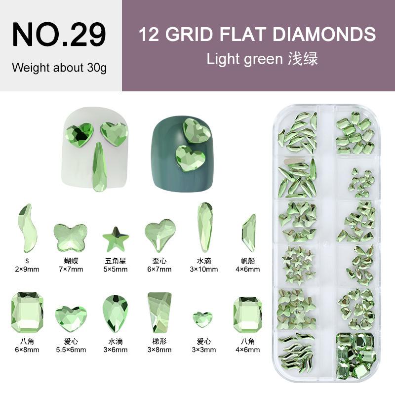 Electroplated Flat-Bottomed Nail Art Jewelry Glass Special-Shaped Rhinestone Set Nail Decoration Diy Jewelry Accessories