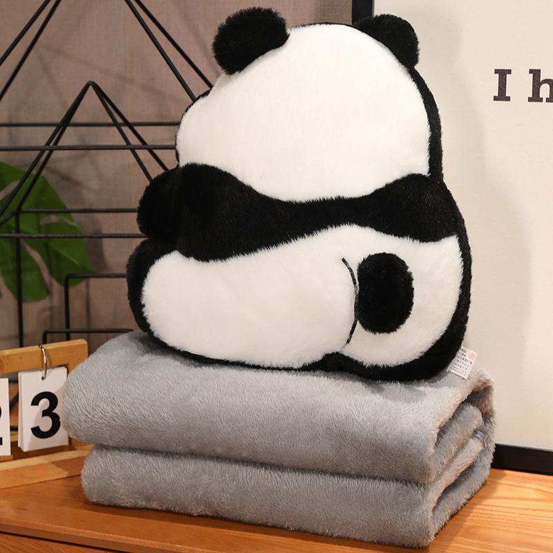 Panda Unicorn Hug Pillow Blanket: Multi-functional Plush Doll for Office & Student Use