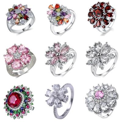 Inele noi strălucitoare de lux cu zirconiu pentru mireasă, nuntă, accesorii de nuntă de înaltă calitate, flori, culoare roz, bijuterii, accesorii pentru cap