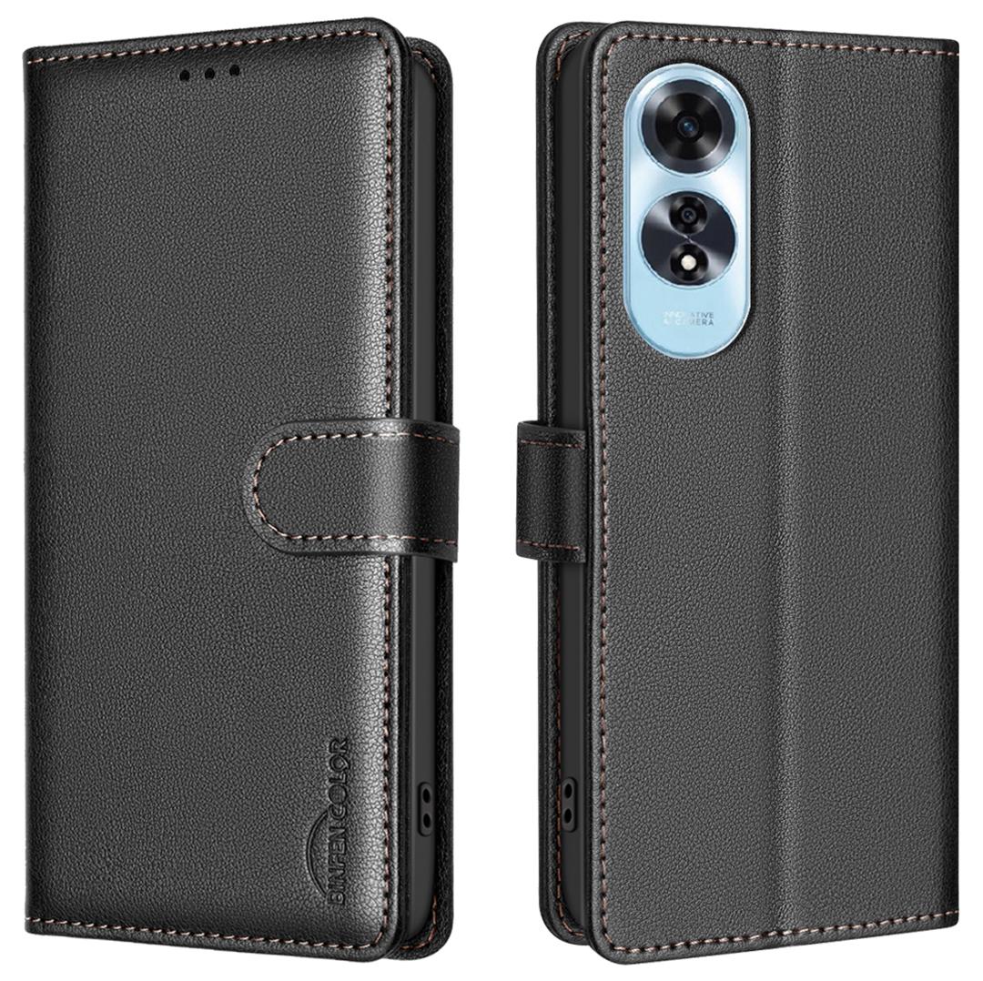 

BINFEN COLOR BF32 For Oppo A60 4G Phone Case Litchi Texture RFID Blocking Leather Phone Cover A