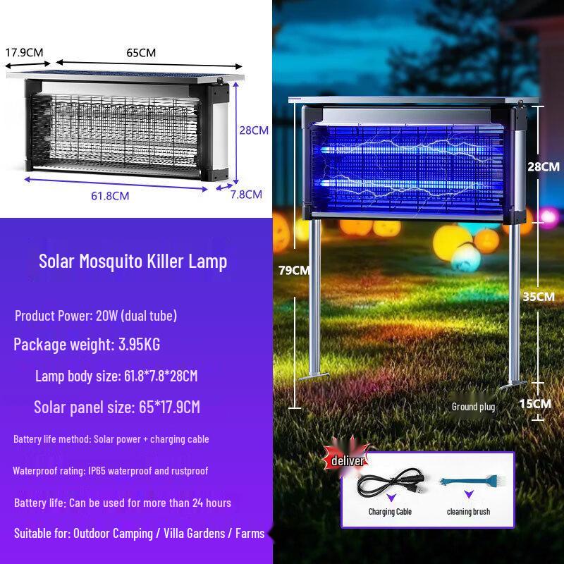 CHNSL Solar Outdoor Mosquito and Insect Killer Lamp