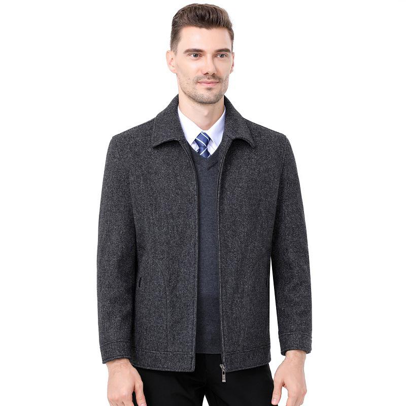 2025 Autumn/Winter Men's Casual Plaid Wool Jacket