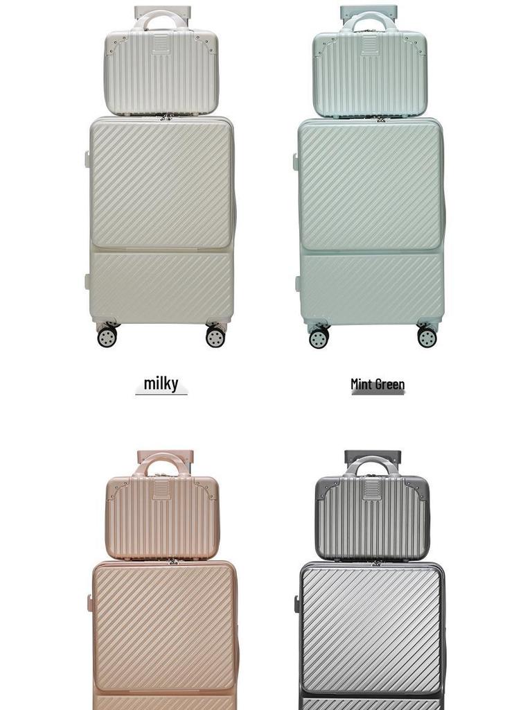 24-Inch Silent Universal Wheel Suitcase with Front Opening and Combination Lock