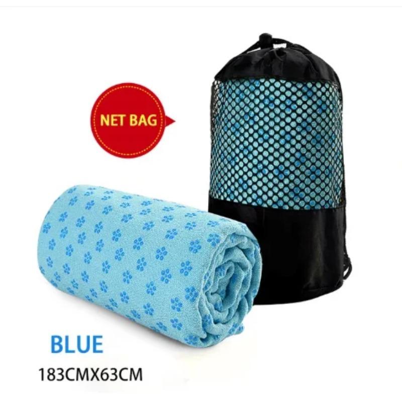 Rutschfestes Yoga-Handtuch aus Mikrofaser, verdicktes PVC, pflaumenfarbene Punkte, faltbare Yoga-Fitnessmatte mit Schweißabsorption, 1 Stück