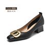 French thick heel single shoes women's spring 2025 new versatile ladyshoes high heel evening shoes women's shoes