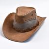 Chapeau de cowboy western 100% cuir pour homme à large bord Chapeau de gentleman pour l'église le jazz Chapeaux de cowgirl Sombrero Hombre