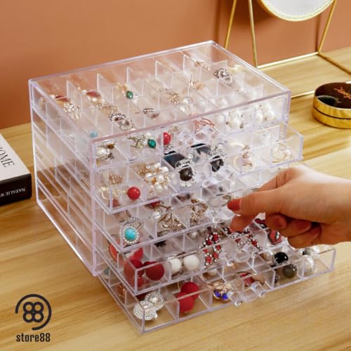 Store88 Perlenbox, Teilebox, Schrank, Nagellagerung, Zubehör, Bastelbedarf, 5 Ebenen, 120 Fächer