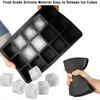 15-Cavity Silicone Ice Cube Tray with Lid - Reusable Square Ice Mold, Easy-Release Freezer Tray for Fruit-Infused Ice Cubes