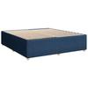 Box Spring Bed with Mattress and Headboard Blue 200 X 200 Cm Fabric