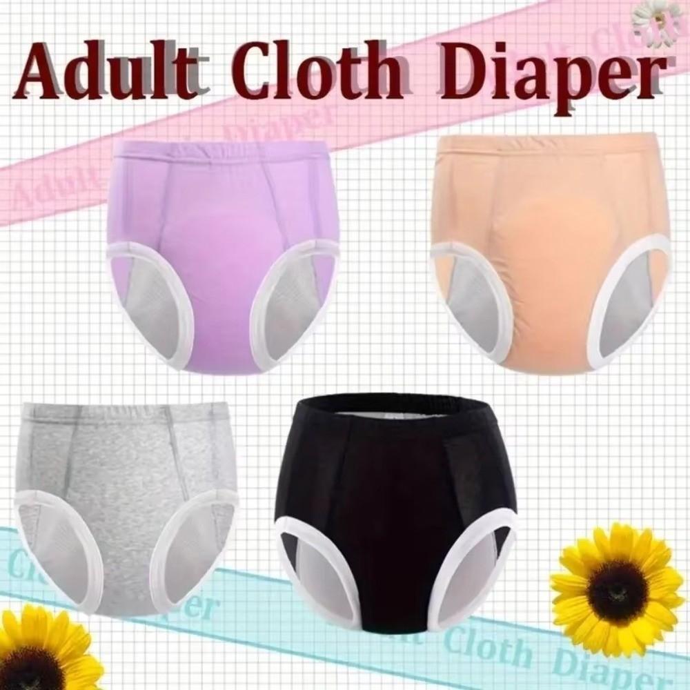 Elastic Waist Design Adult Diaper Washable Leakproof Underwear Adult Incontinence Cloth Diaper