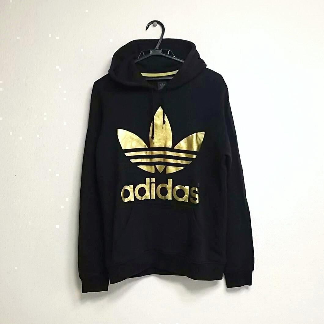 

[Б/У] Черно-золотое худи Adidas для фанатов Y2K, Achieve, K-pop и Харадзюку
