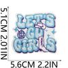 Blue Theme Embroidery Cloth Sticker, Surf Girl Patch Sticker, Wave Hermit Crab Computer Embroidery Label, Shell Chapter Sticker