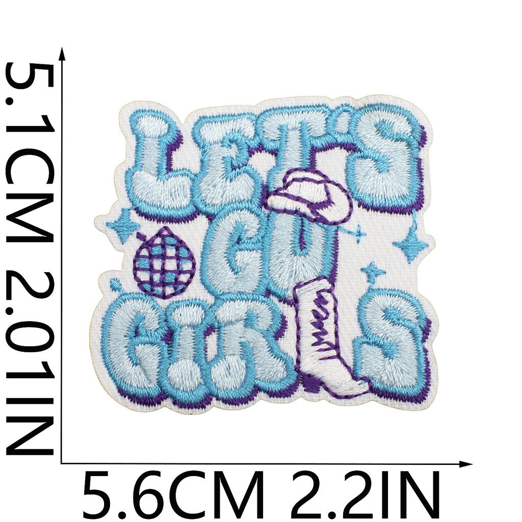 Blue Theme Embroidery Cloth Sticker, Surf Girl Patch Sticker, Wave Hermit Crab Computer Embroidery Label, Shell Chapter Sticker