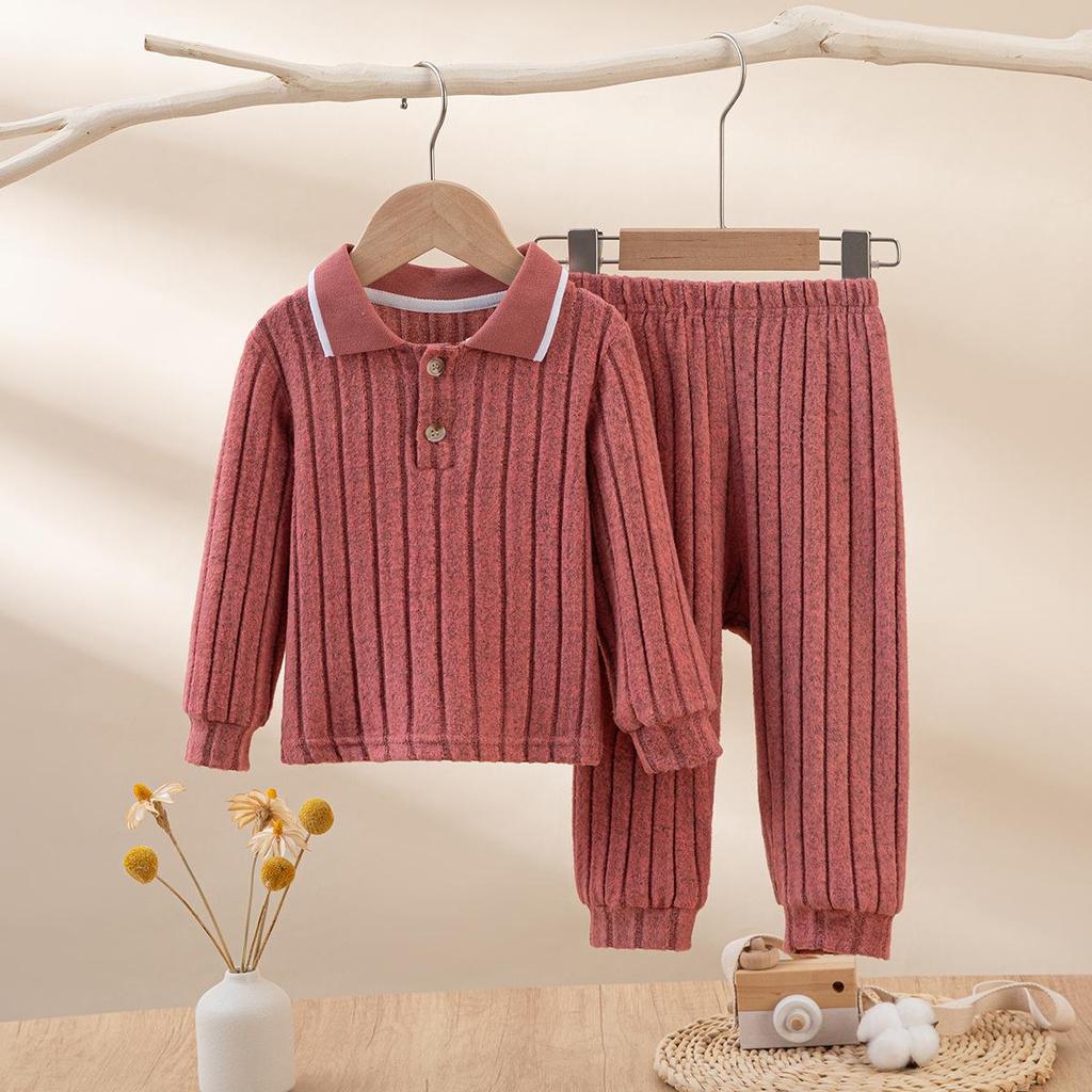 Mädchen Britischer Stil Langarm Zweiteiler mit Umlegekragen für Frühling und Herbst
