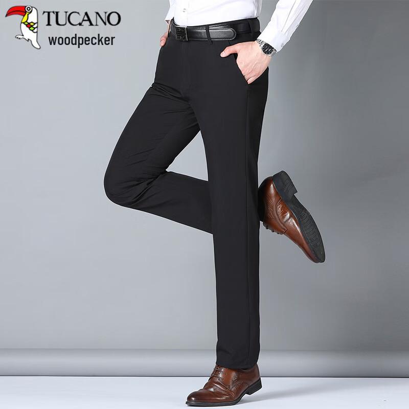 TUCANO Men's Modal Blend Straight Fit Business Casual Pants