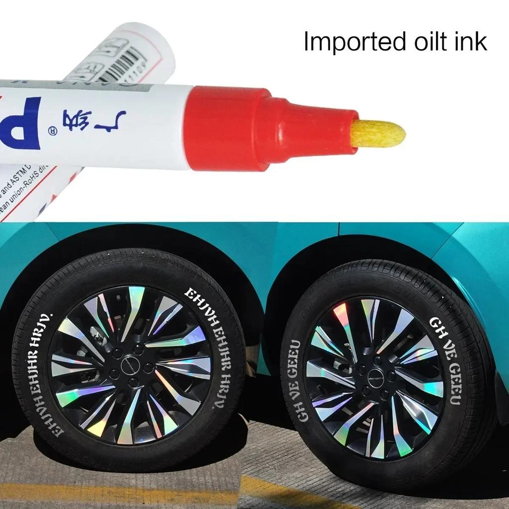 Rotulador De Goma Para Rueda De Coche, Marcador De Pintura Permanente De Metal, Con Retoque De Grafiti, Resistente Al Agua, 1 Pi