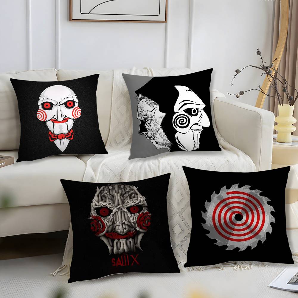 Horror Movie S-Saw X Pillow Case Office Sofa Dorm Chair Back Short Plush Double-Sided Printing Home Cushion Cover