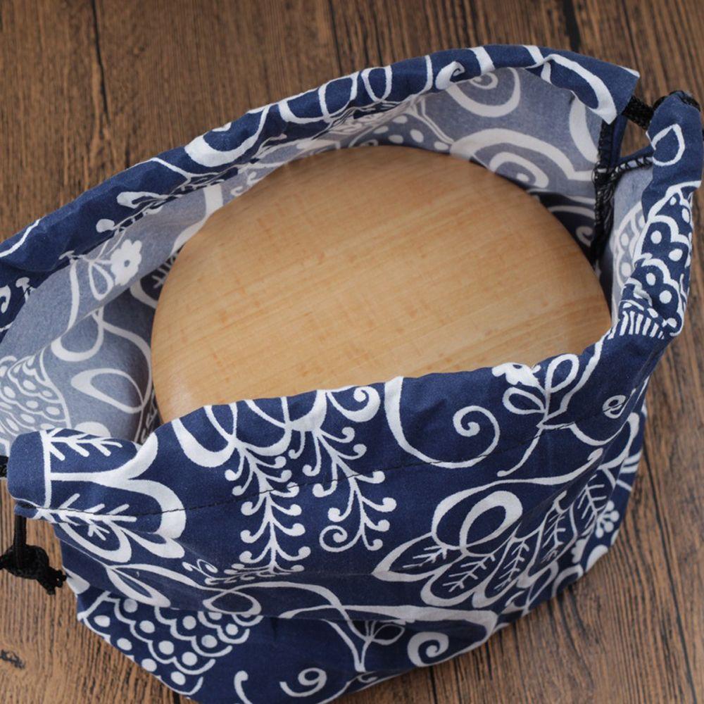 Cotton linen Lunch Tote Pouch Japanese Style Lunch Box Food Hand Bags Drawstring Lunch Bag