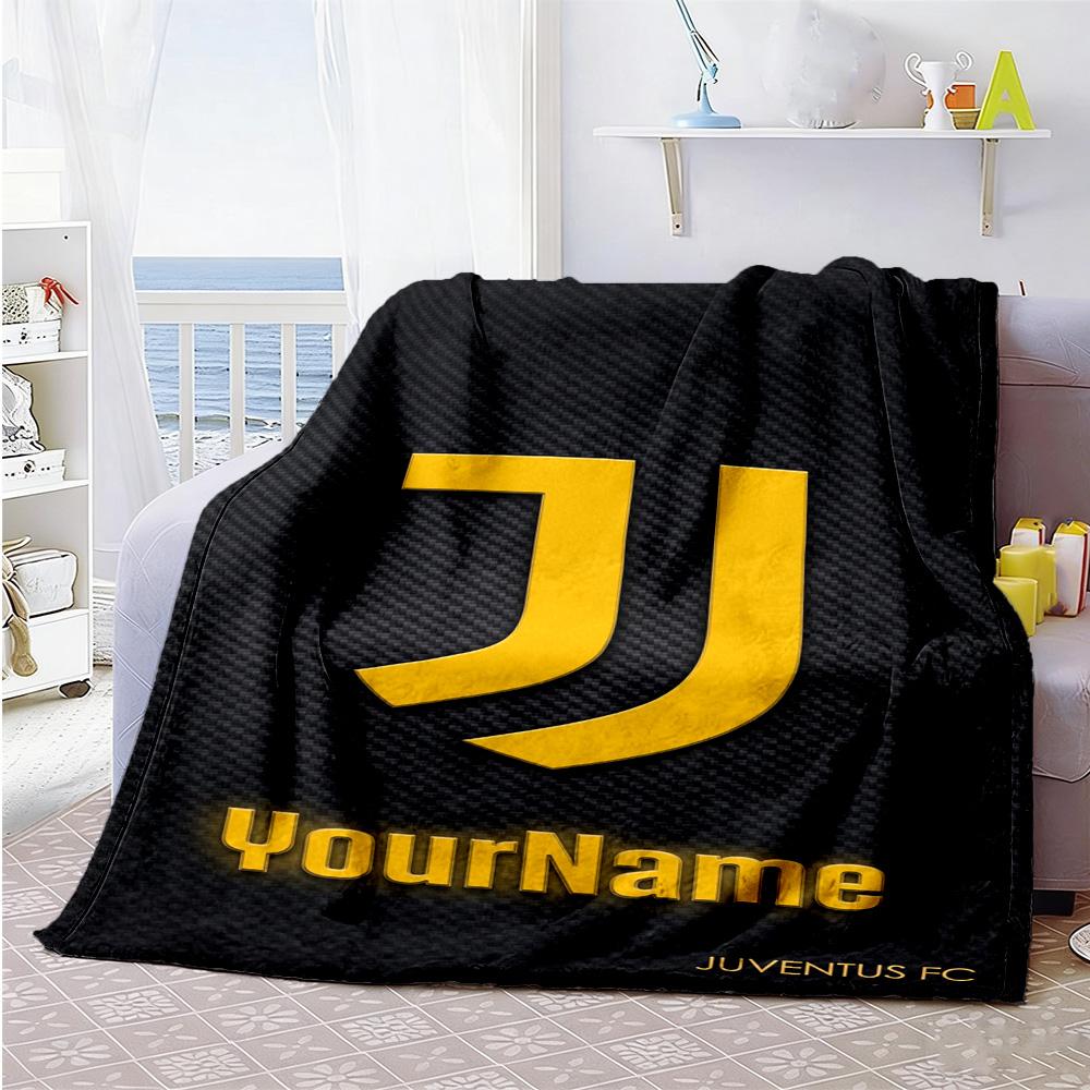 Juventus Personalized Name Blanket Cozy Customizable Blanket Soft & Cozy Perfect for Office Chair Seaside Livingroom Living Room All-Season Use