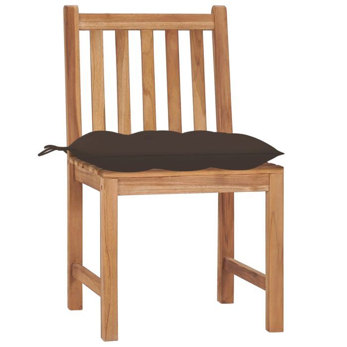 VidaXL Lot de 2 Chaises de Jardin avec Coussins, Sièges de Terrasse, Chaises de Salle à Manger, Meubles de Patio Extérieur, 3062939